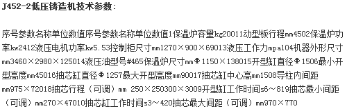 J452-2低壓鑄造機(jī)參數(shù)圖